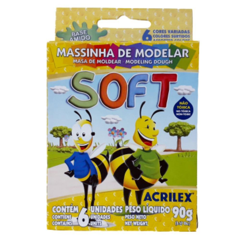 MASSA DE MODELAR SOFT C/ 6 90GR