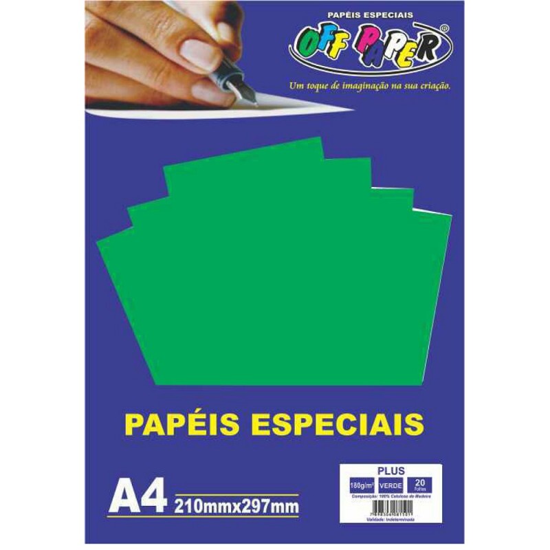 PAPEL PLUS VERDE A4 180G 20FLS