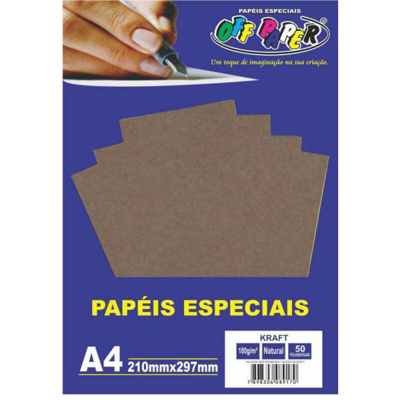 PAPEL KRAFT A4 NATURAL 180G 50FLS