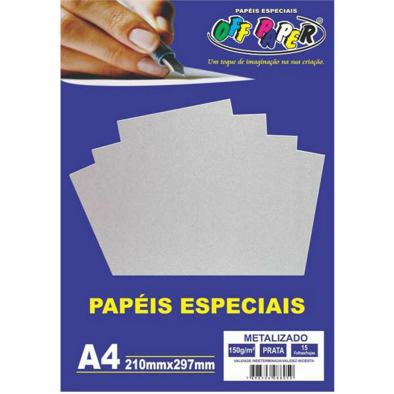 PAPEL METALIZADO PRATA A4 150G 15FLS