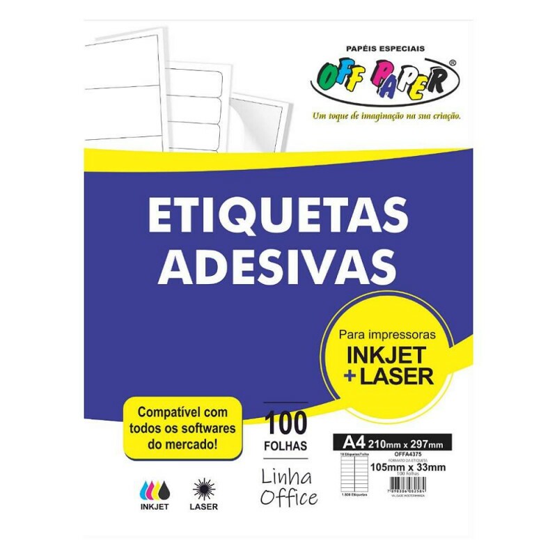 ETIQUETA ADESIVA OFFA4375 18 ETIQUTAS OFF PAPER