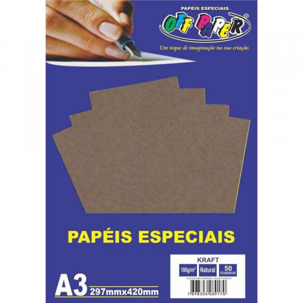 PAPEL KRAFT A3 NATURAL 180G 50FLS