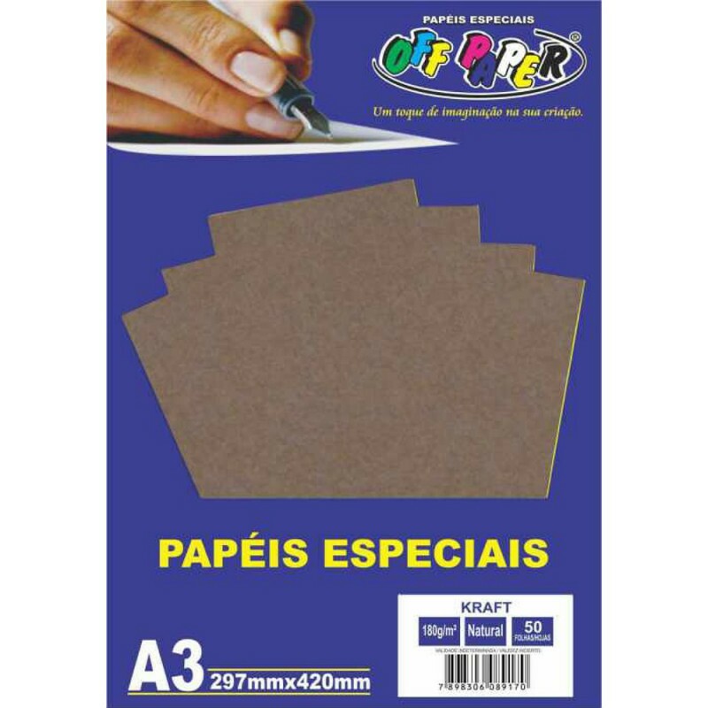 PAPEL KRAFT A3 NATURAL 180G 50FLS