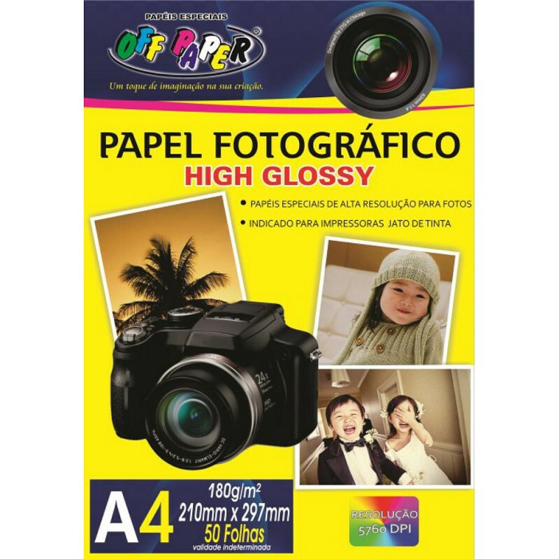 PAPEL FOTOGRAFICO HIGH GLOSSY 180G 50 FLS