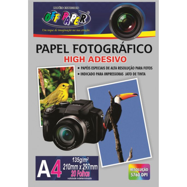 PAPEL FOTOGRAFICO ADESIVO A4 135G C/ 20FLS