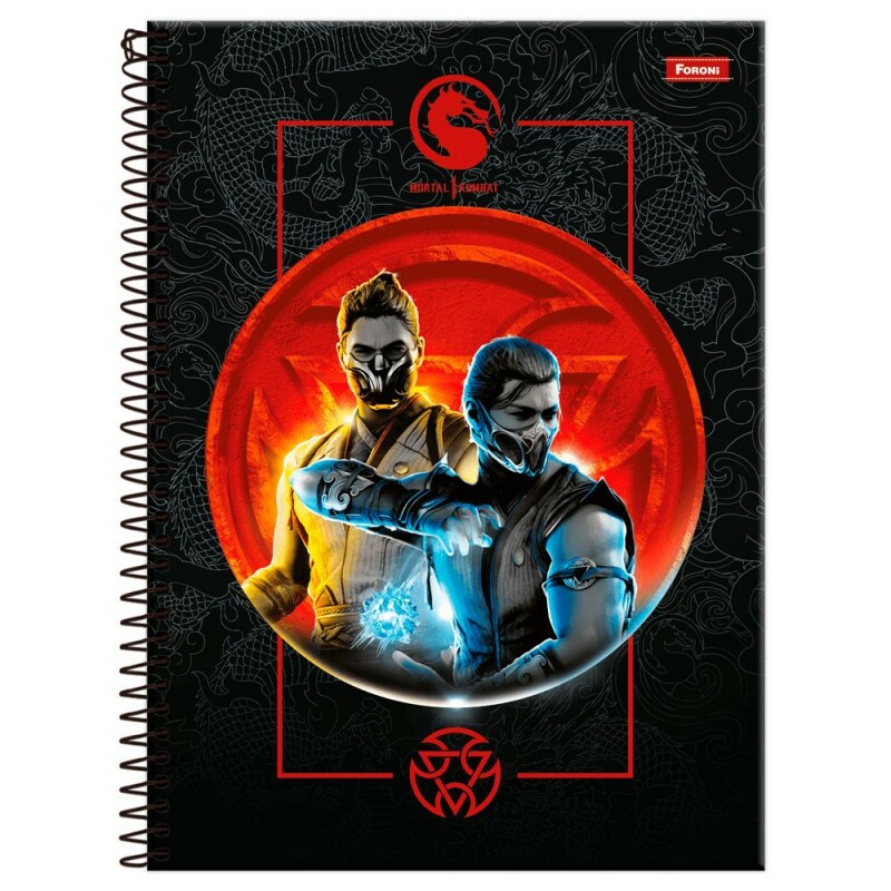 CADERNO UNIV.CD.160F.10M. MORTAL KOMBAT FSC