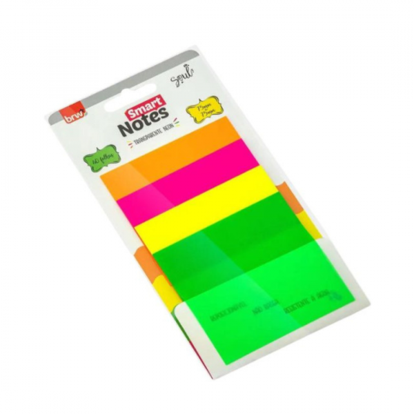 BLOCO SMART NOTES 76X76MM TRANSPARENTE NEON