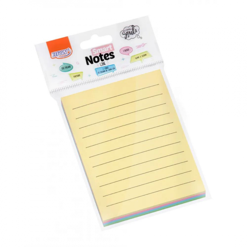 BLOCO SMART NOTES LINE 76X102MM PAUTADO PASTEL COLORIDO 100FLS